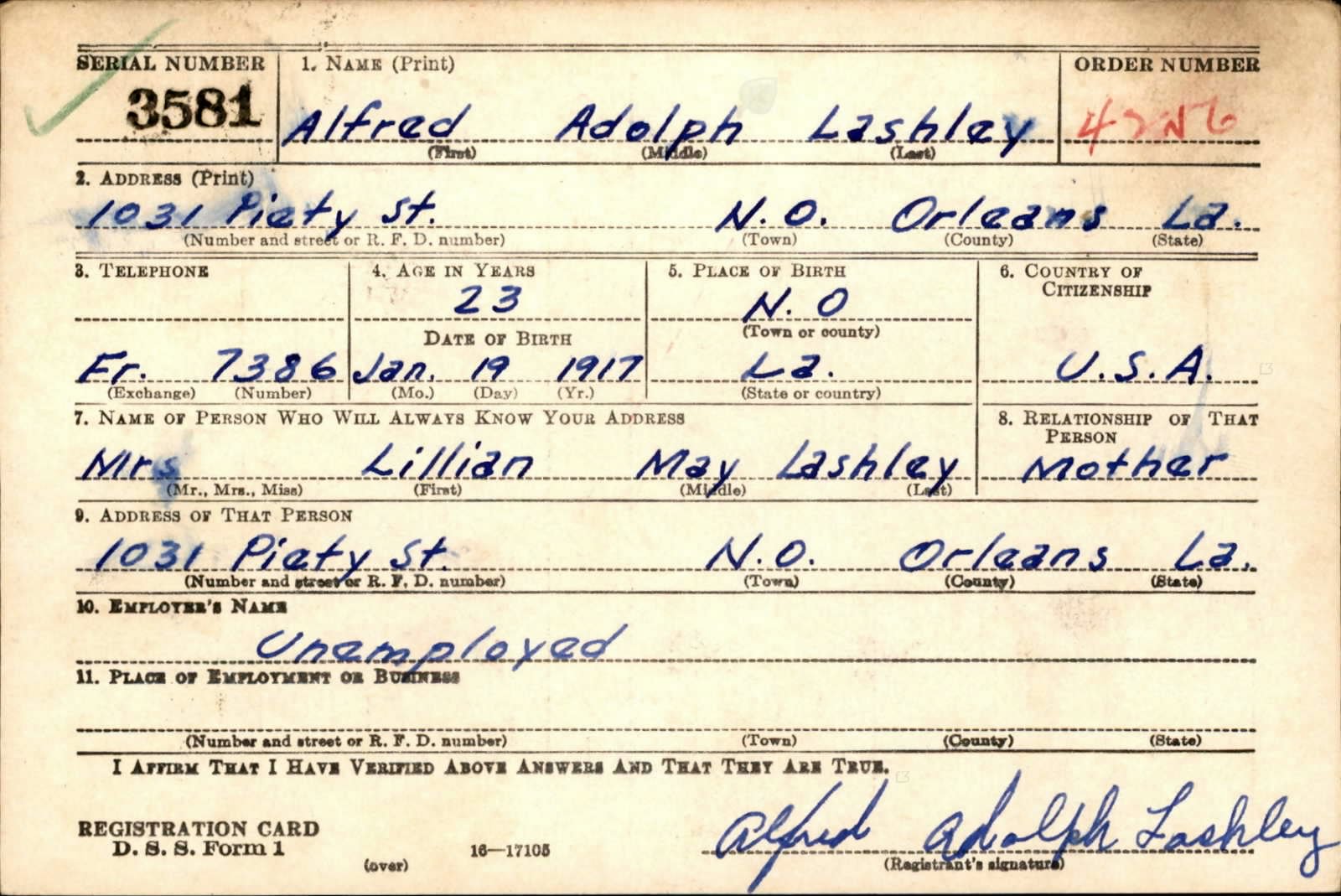 LASHLEY Alfred A