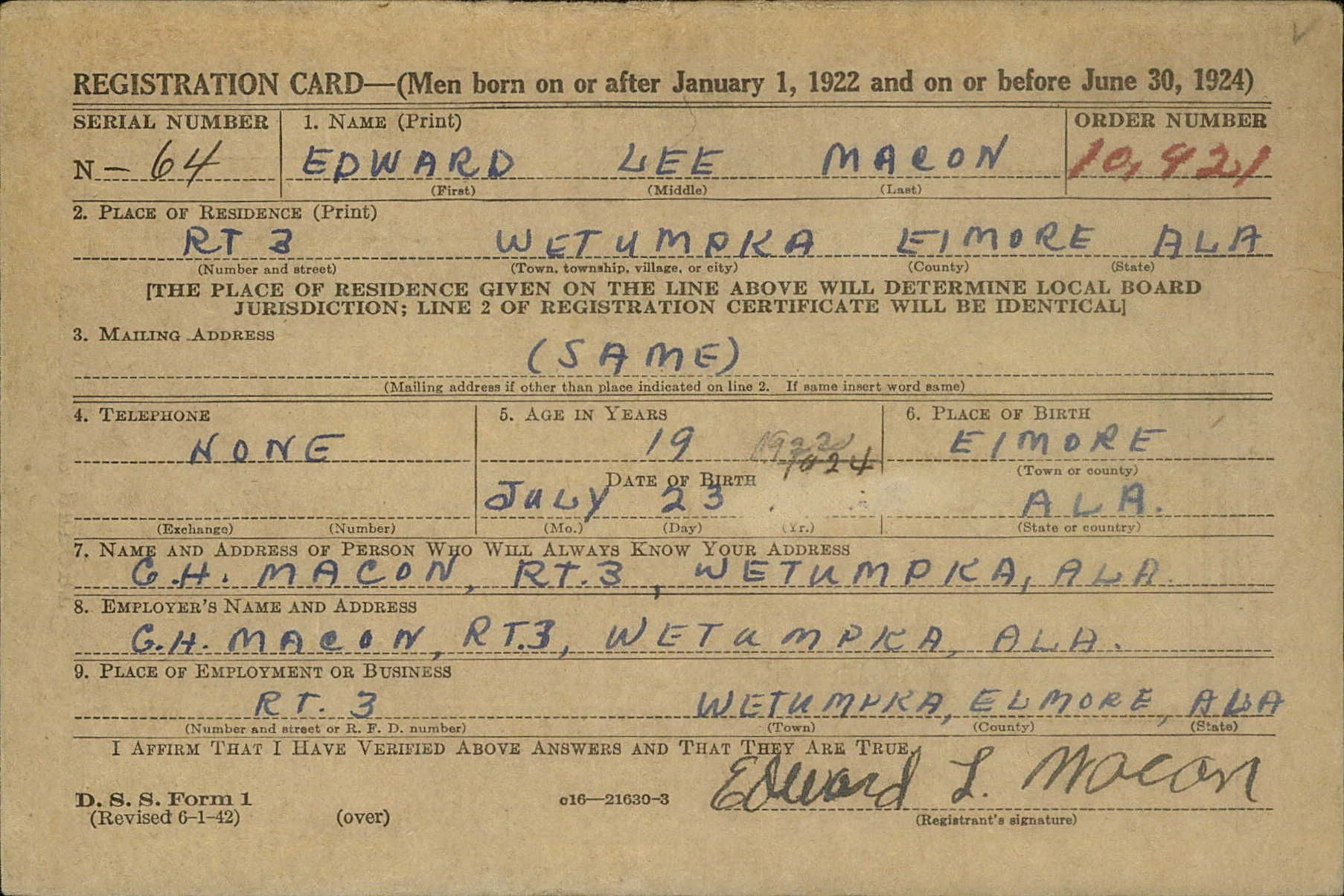 macon edward lee  