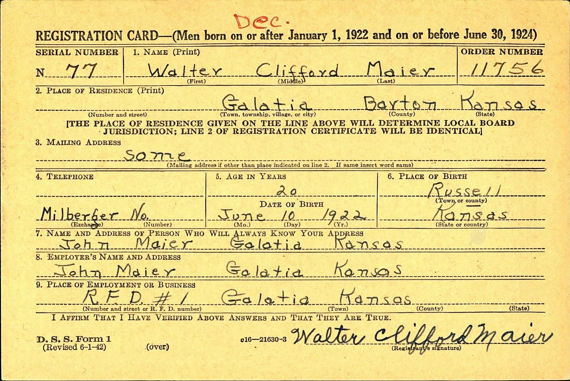 MAIER Walter C  