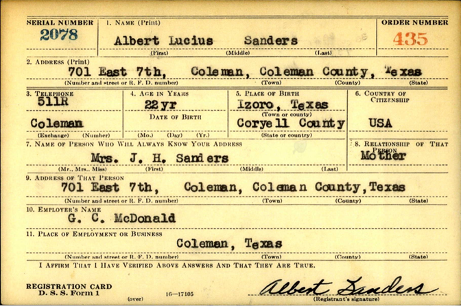 SANDERS Albert L
